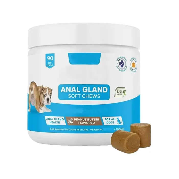 90 Friandises à Mâcher Molles pour Glandes Anales avec Citrouille pour Chiens, Enzymes Digestives, P