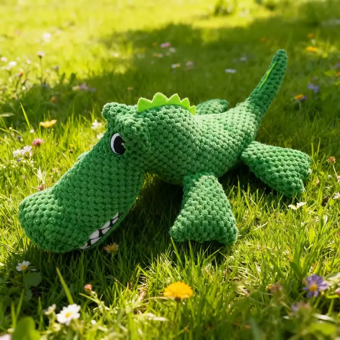 Grands jouets Crocodile pour chiens, peluche indestructible résistante, grand son, avec couineur, pe