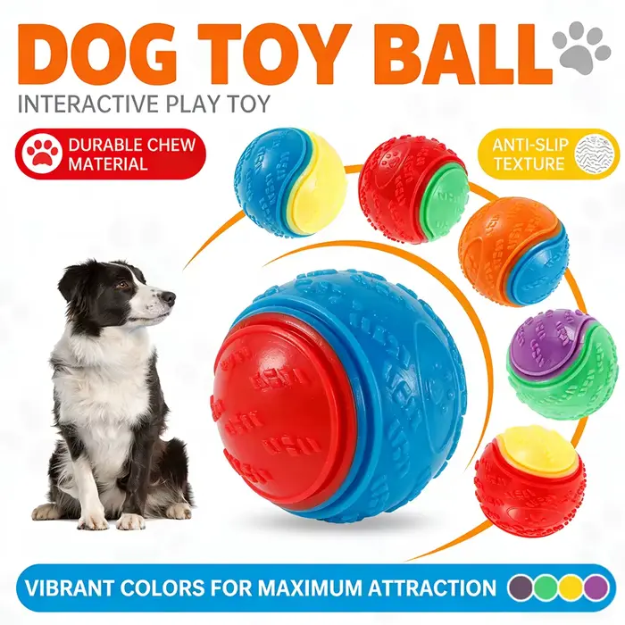 Boules grinçantes pour chiens, 6 pièces, jouets interactifs TPR, jouet à mâcher pour chien, nettoyag
