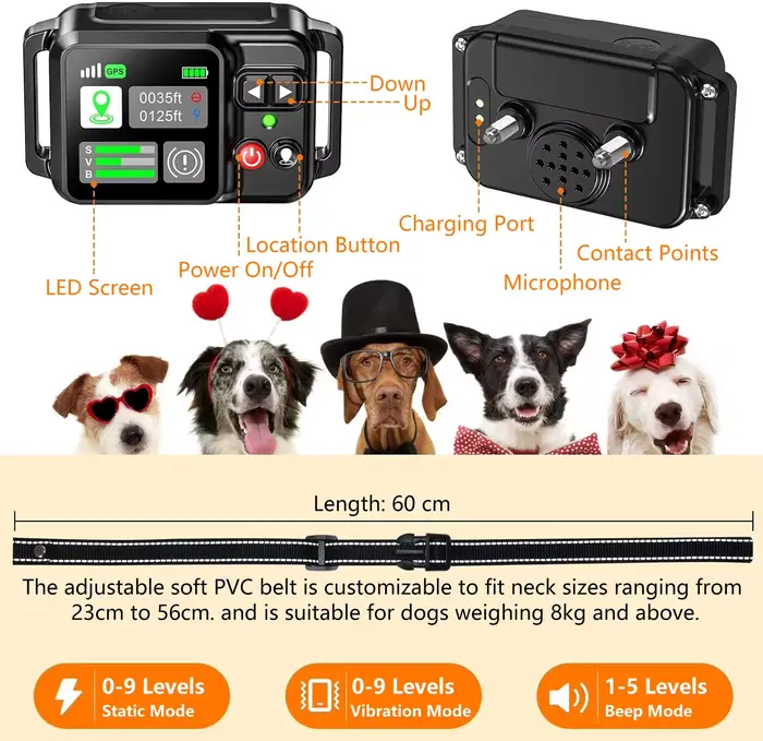 Système de clôture sans fil pour chien avec GPS - Clôture électrique pour chien avec technologie sat