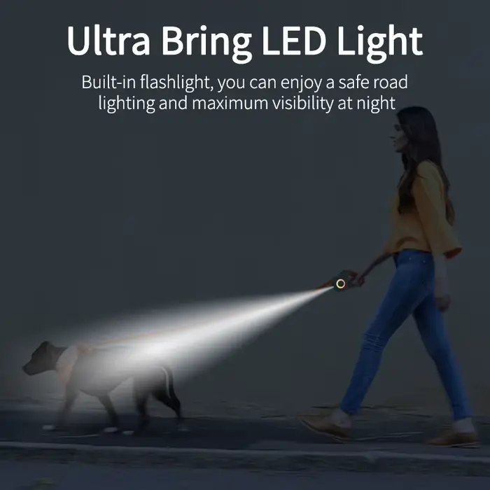 ROJECO 5M automatique chien laisse rétractable LED lumineux leader mode sangles lumineuses pour chie