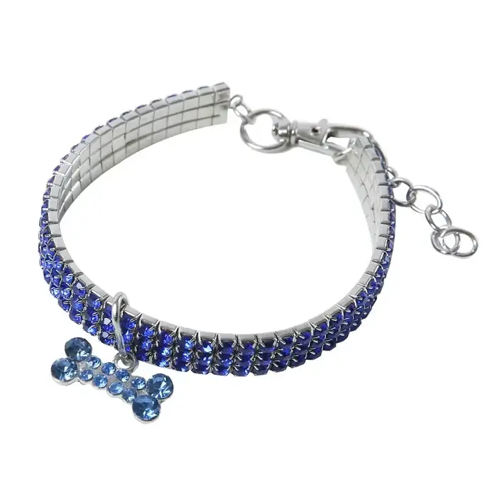 Collier pour chien Bijoux en strass Chihuahua Bijoux en cristal Texte gravé réglable Accessoires pou