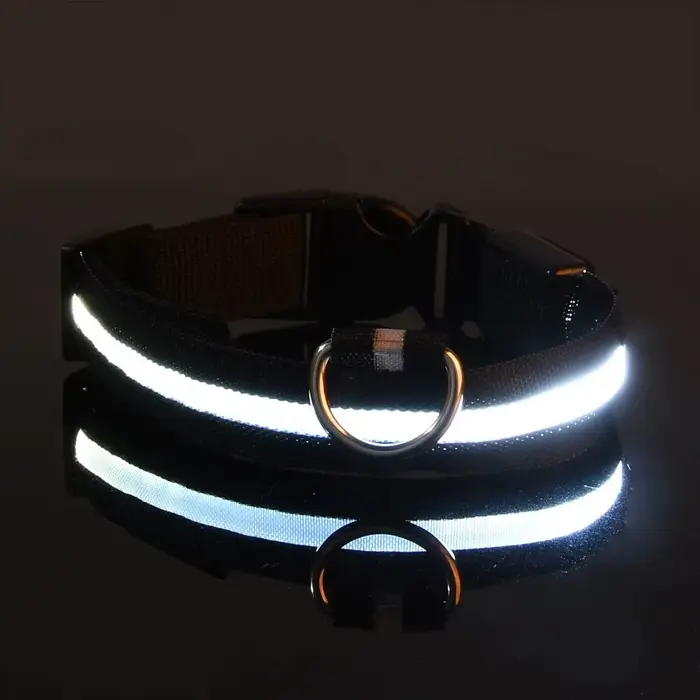 Nylon LED nuit sécurité clignotant lueur dans la nuit laisse pour chien chiens lumineux Fluorescent 