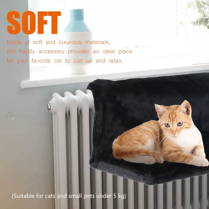 Lit de radiateur de luxe suspendu pour animaux de compagnie, panier polaire chaud, berceau, hamac, c