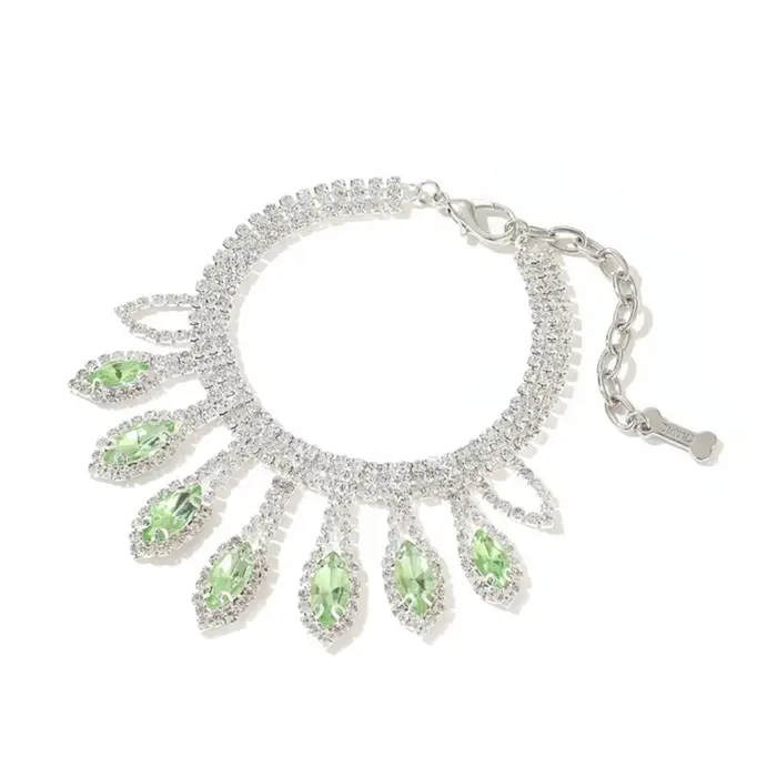Collier de chien en diamant réglable, bijoux de mariage, décor de luxe, chiot, chaton, petit anom