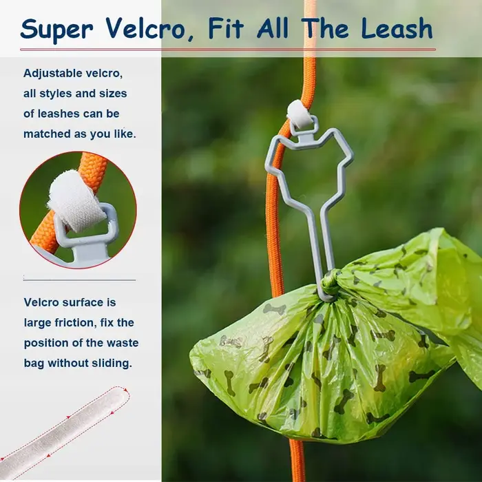 Sacs de merde de chien, mains libres, corde de Traction, distributeur de sac de toilette, support di