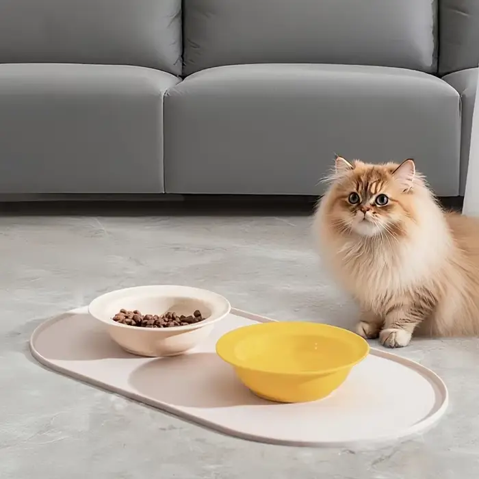 Tapis d'alimentation pour chien avec design antidérapant et imperméable