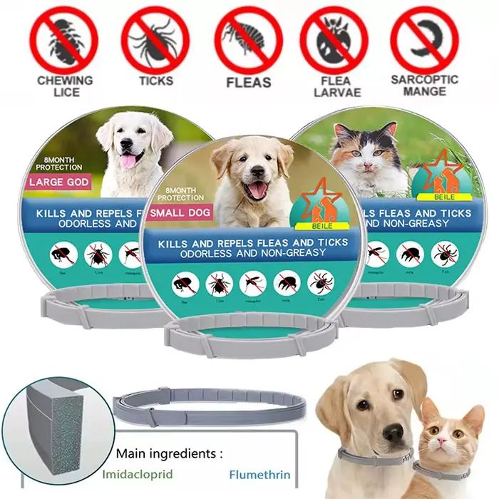Collier Anti-puces et tiques pour chien et chat, Protection rétractable de 8 mois, pour chiot, chat,