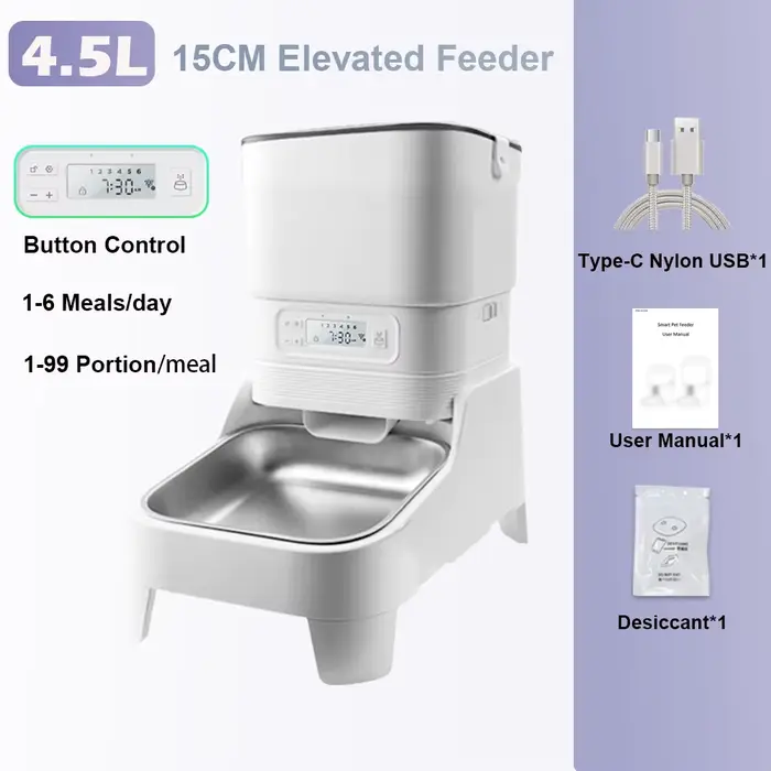 Distributeur automatique de nourriture pour chats et chiens, modèle Furpipi 4.5L, distributeur intel