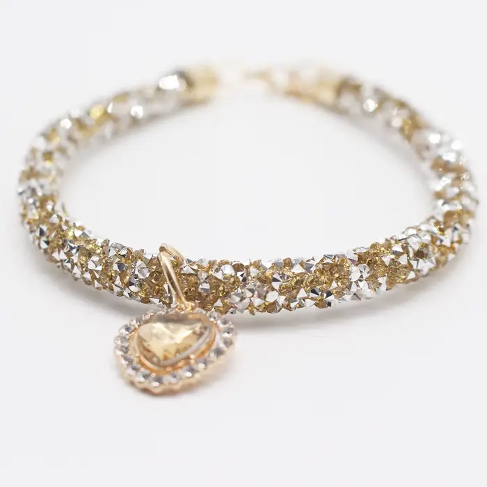 Collier en forme de cœur en cristal pour chien, avec strass scintillants, breloques pour petits chie