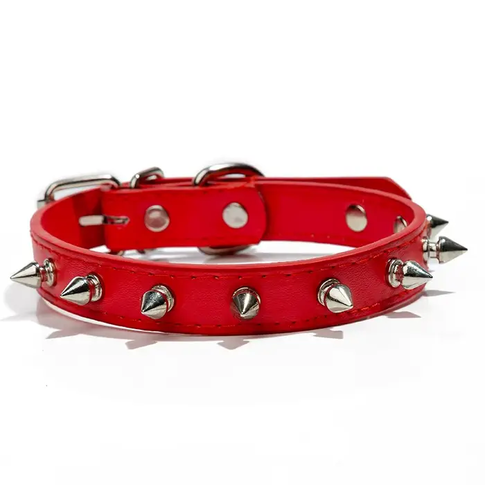 Colliers pour animaux de compagnie réglables en cuir PU à la mode Punk Rivet collier pour chien à po