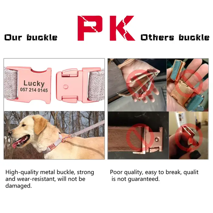 Collier de chien personnalisé réglable de haute qualité
