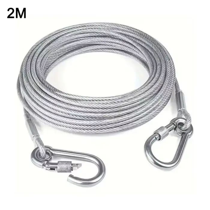 Laisse de fixation double pour chien, corde de traction avec boucle métallique, collier d'entraîneme