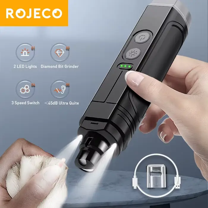 ROJECO-Broyeur à ongles électrique P3 pour animaux de compagnie, coupe-ongles professionnel pour chi