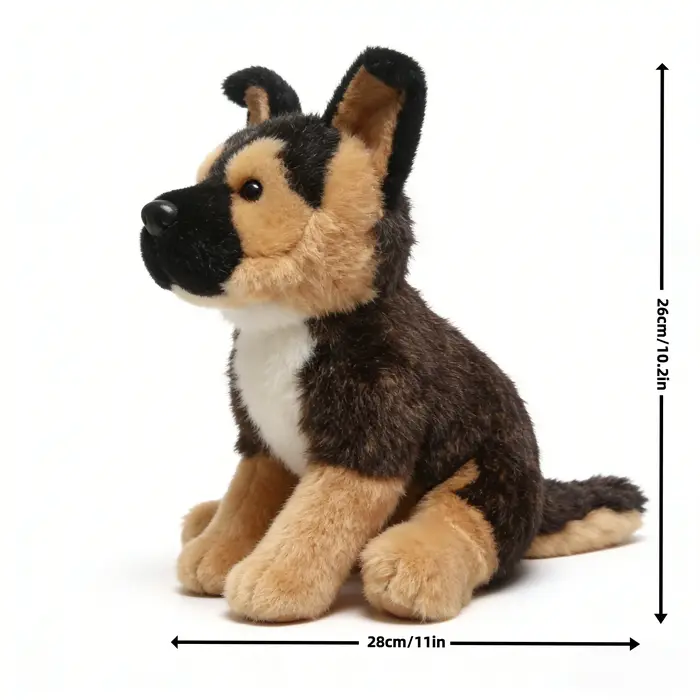 Peluche réaliste Berger Allemand, modèle GSD, grande taille, douce, pour cadeau ou décoration intéri