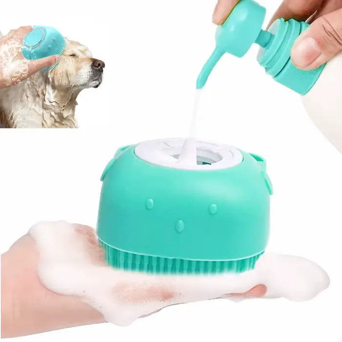 Brosse de bain en silicone souple pour animaux de compagnie, masseur, gel douche, outils de nettoyag