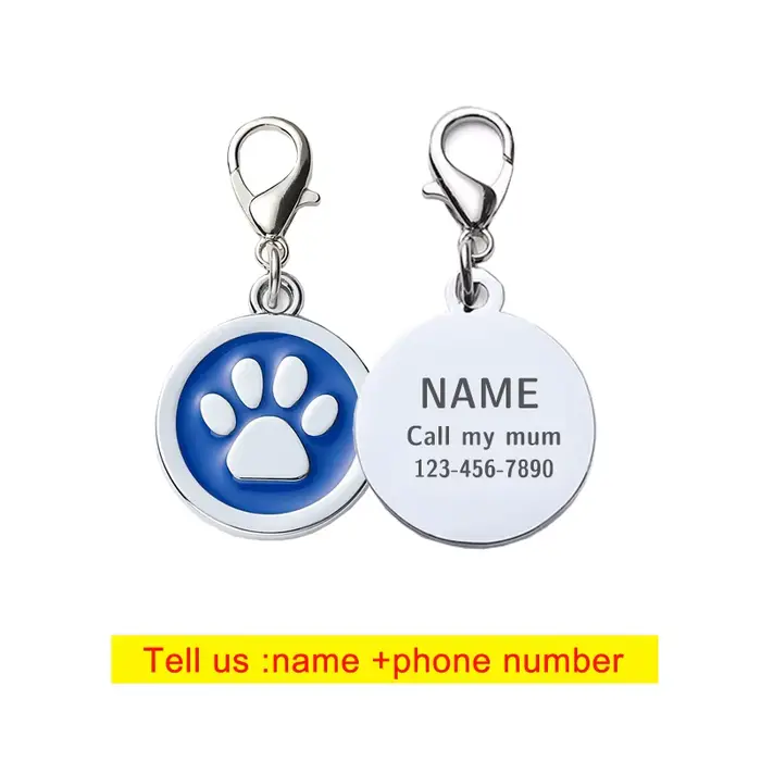 Étiquettes d'adresse personnalisables pour collier de chien