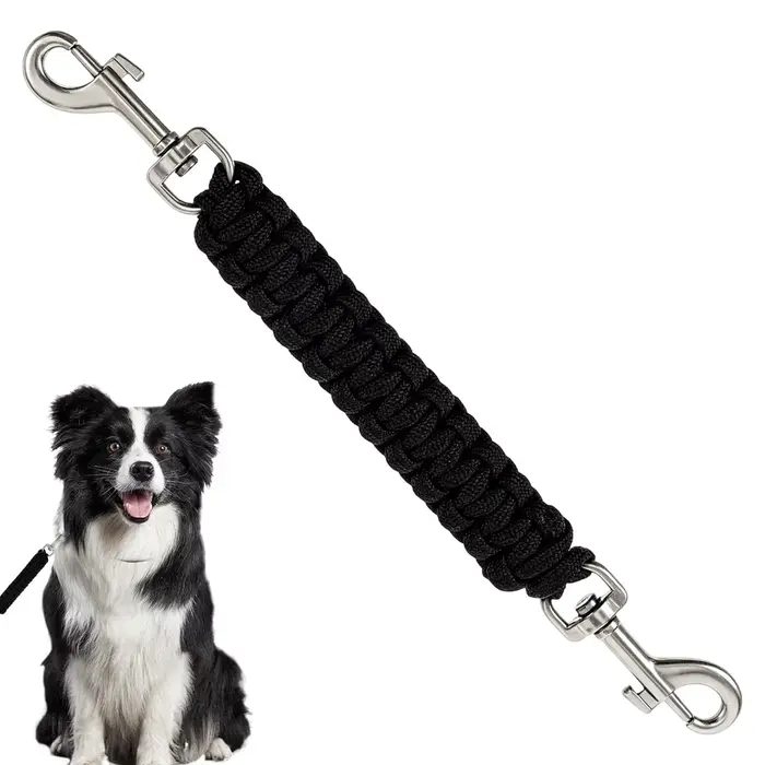 Clip de sécurité pour collier de chien, double extrémité réglable, connecteur anti-traction, sangle de sécurité pour harnais, pour chiots, chatons, chiens de petite et moyenne taille, pour la promenad