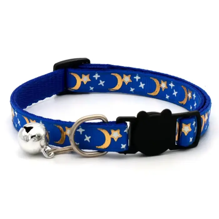 Collier pour animaux de compagnie avec cloche, dessin animé étoile lune chien chiot chat chaton coll