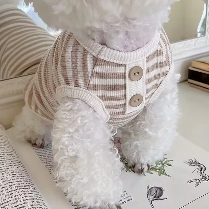 Nouveau chien de compagnie rayé sweat chien vêtements pour petits chiens chiot vêtements d'été doux 