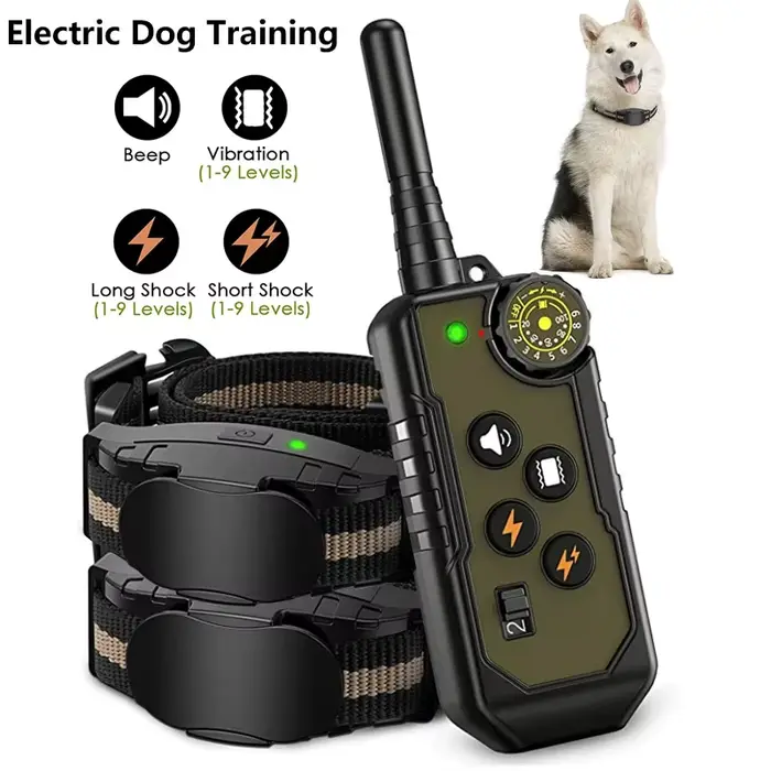 Collier de dressage électrique pour chien, télécommande, étanche, arrêt des aboiements pour chien de
