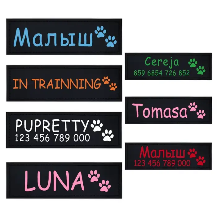 Étiquette personnalisée avec nom de chien, 6 couleurs, harnais pour animaux de compagnie, étiquettes