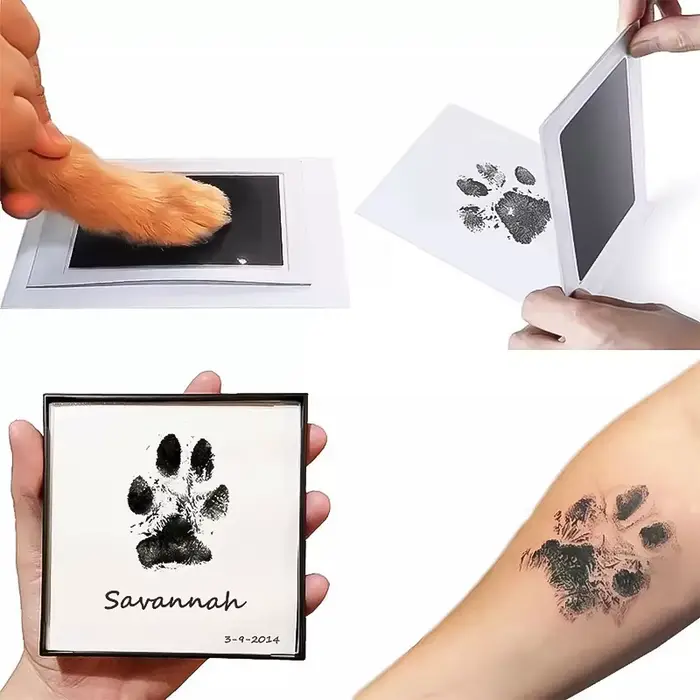 Kit d'encre imprimé patte de chien et chat, tampon sûr, Non toxique, empreintes de bébé, douche pour
