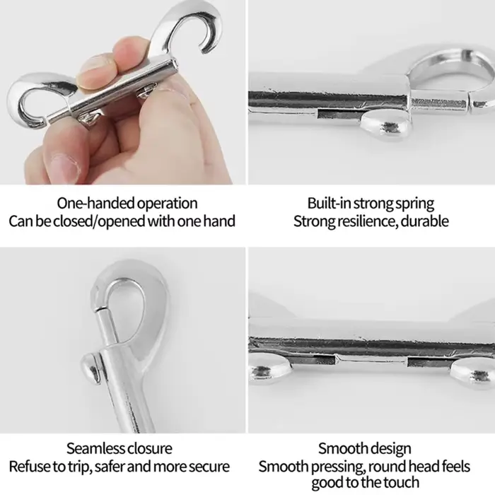 Mousquetons à boulon à Double extrémité, chaîne de déclenchement robuste, Clips métalliques de quali