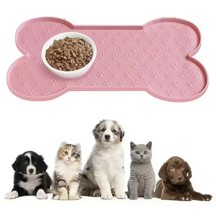Tapis de nourriture pour chien, napperon antidérapant en Silicone plus épais pour animaux de compagn