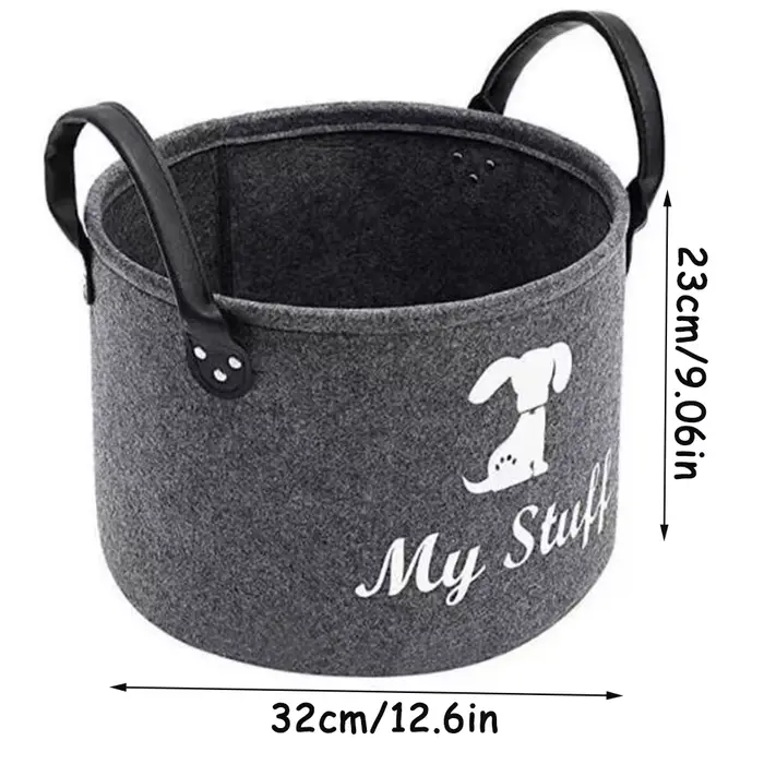 Boîte à jouets en feutre pour animaux de compagnie, panier de rangement pour jouets pour animaux de 