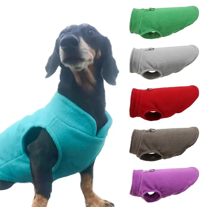 Vêtements chauds en polaire pour chiens, veste pour animaux de compagnie avec anneau en D, pour peti