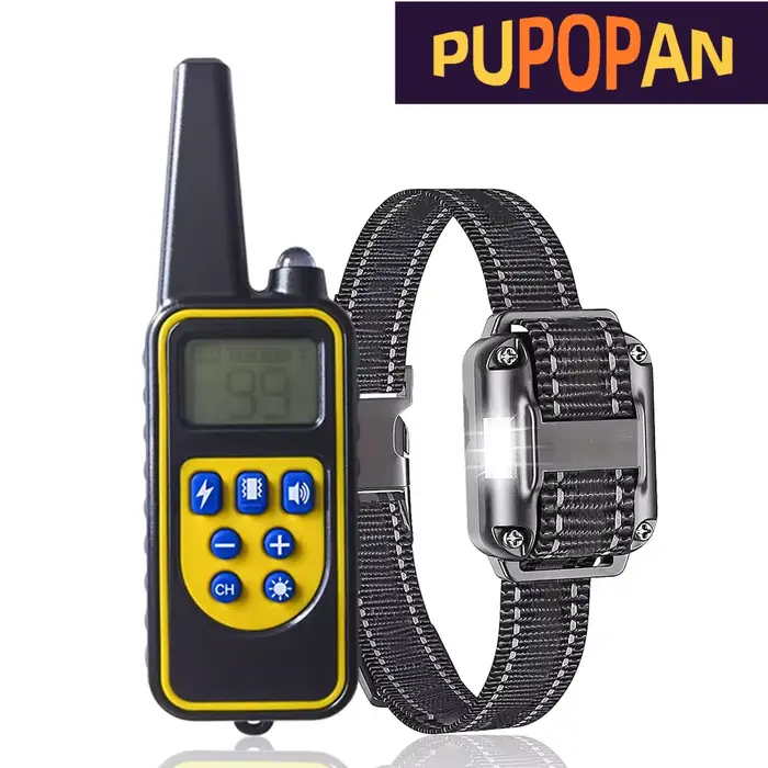 Pupopan Collier de dressage pour chien avec télécommande IP67