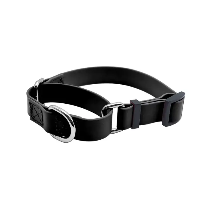 Collier de chien imperméable en PVC avec poignée, collier en nylon confortable pour animaux de compa