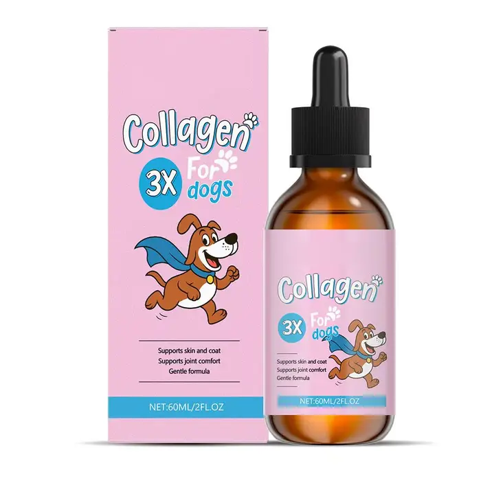 Gouttes de collagène pour chiens, formule douce pour manteau et soins de la peau, complément aliment