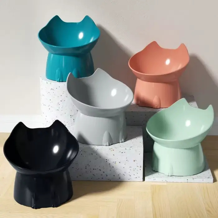 Gamelle surélevée en plastique anti-déversement pour chat et chien