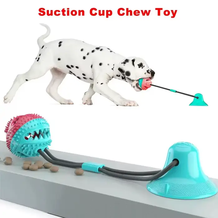 Jouets pour chiens, boule de nourriture qui fuit, jouet à mâcher interactif en caoutchouc pour chien