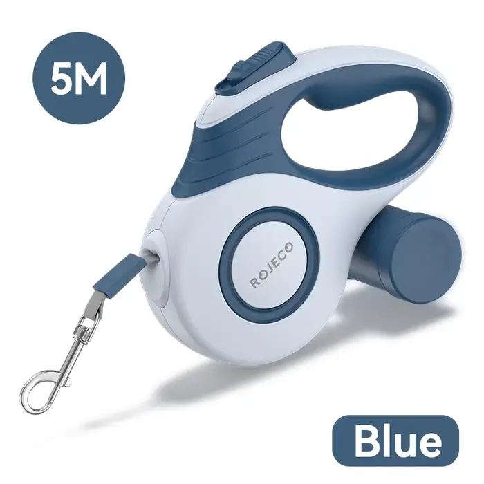 ROJECO laisse rétractable automatique pour chien 3M/5M corde extensible pour voyage en plein air mar