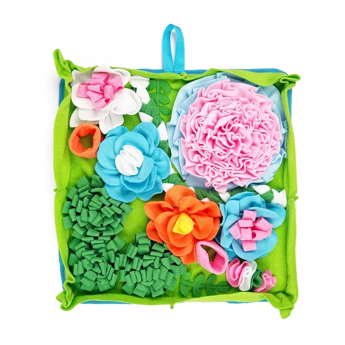 Tapis de dressage pour chien, thème jardin, motif floral, jouet interactif pour la recherche de nour