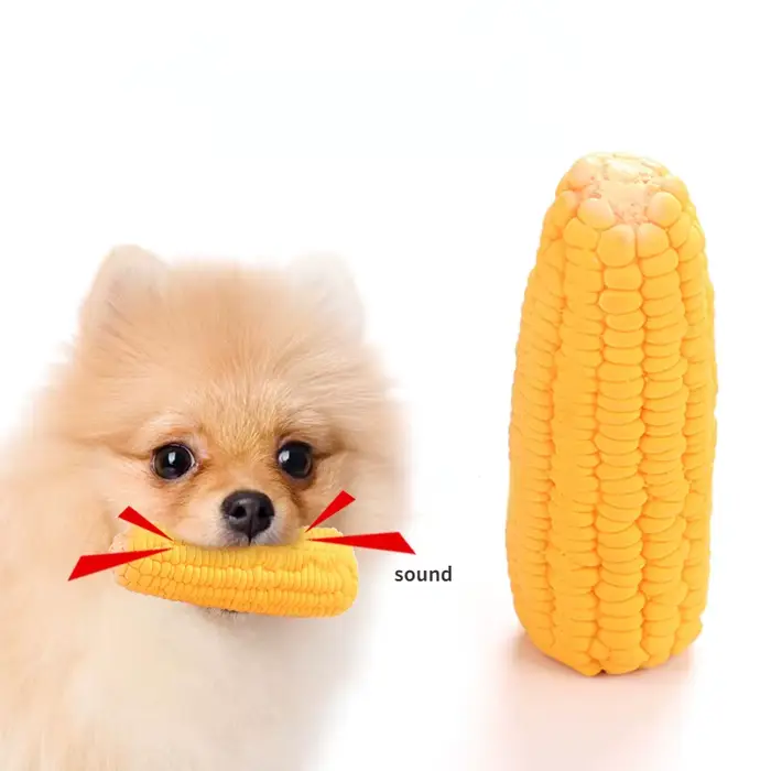 Jouets pour animaux de compagnie, couineur en Latex en forme de maïs, fournitures pour chiots, forma