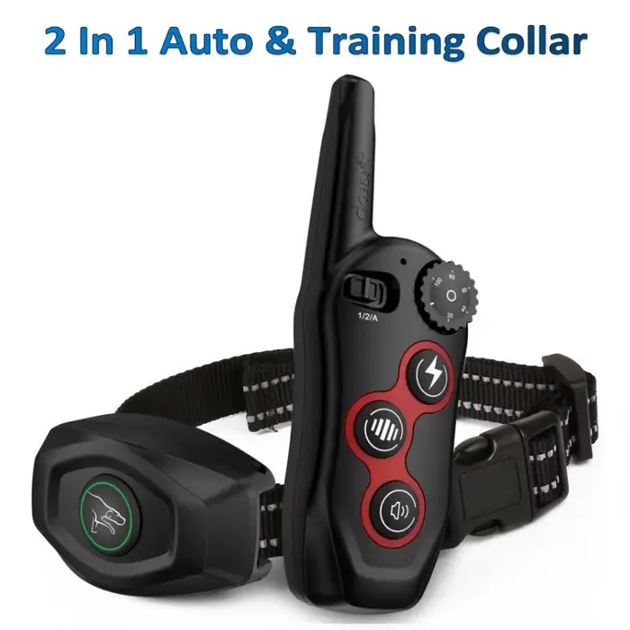 Collier de dressage 2 en 1 pour chien et Anti-aboiement automatique, 1300 pieds, Vibration à distanc