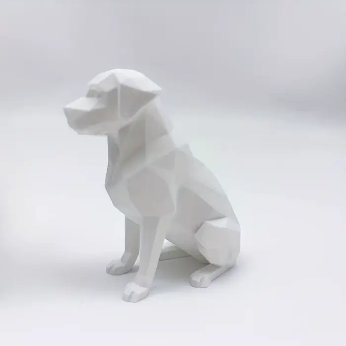 Statue de chien labrador imprimée en 3D, ornement de figurine de teckel polygonal, décoration de chi