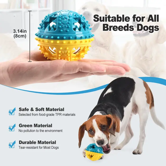 Jouets à mâcher pour chiens, boules de nourriture qui fuient, meulage des dents, balle sonore, Anti-morsure, entraînement interactif, nettoyage des dents, produits pour animaux de compagnie