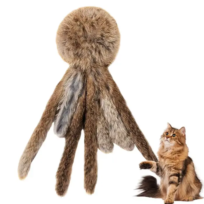 Jouets interactifs pour animaux de compagnie en fausse fourrure de lapin pour chats et chiens, jouet