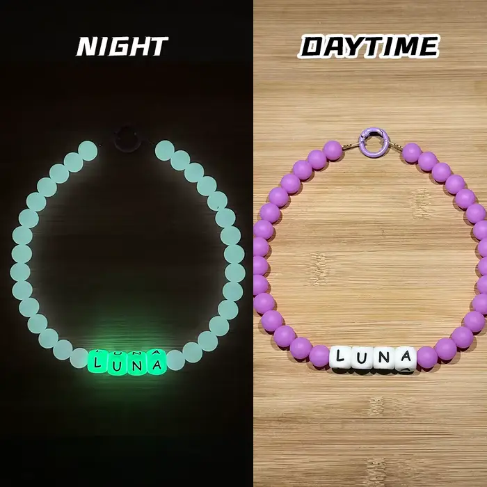 Collier de perles personnalisable pour chien et chat, nom d'animal de compagnie, lettres bricolage q