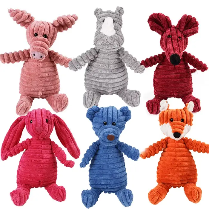 Jouets pour chiens en velours côtelé pour petits et grands chiens, jouet grinçant pour chiots, jouet