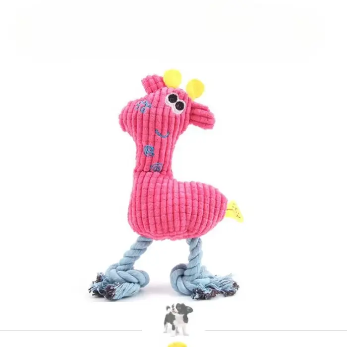Jouets pour chiens de grande taille, jouet à mâcher en corde nouée, jouet en peluche fauve résistant