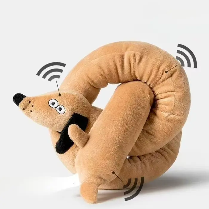 Jouet à mâcher pour chien en peluche couineur, en forme de saucisse, doux, durable, interactif, pour