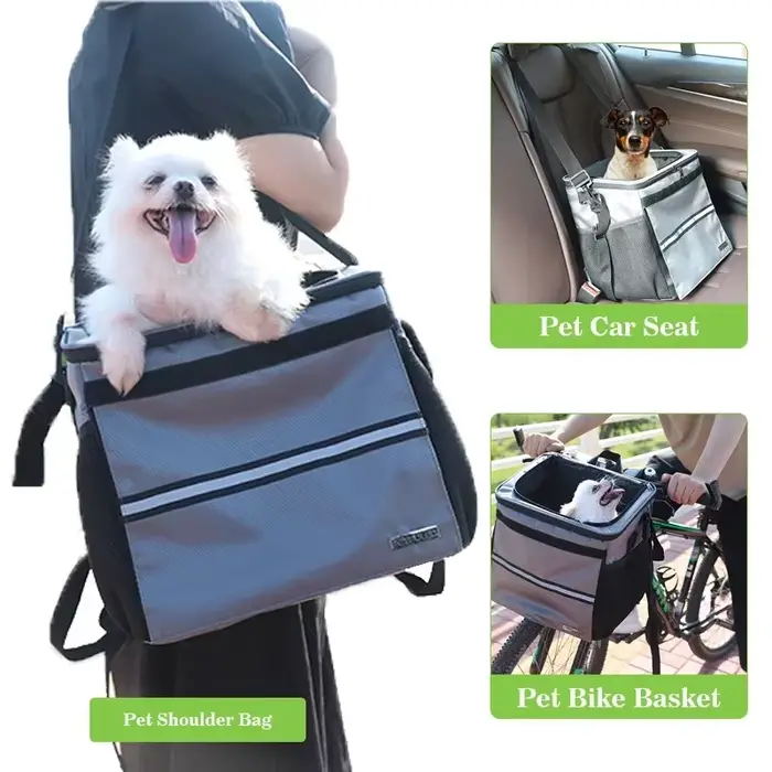 Mir de vélo en maille respirante pour animaux de compagnie, panier de vélo perfecemballages, guidon avant, petits et moyens chiens