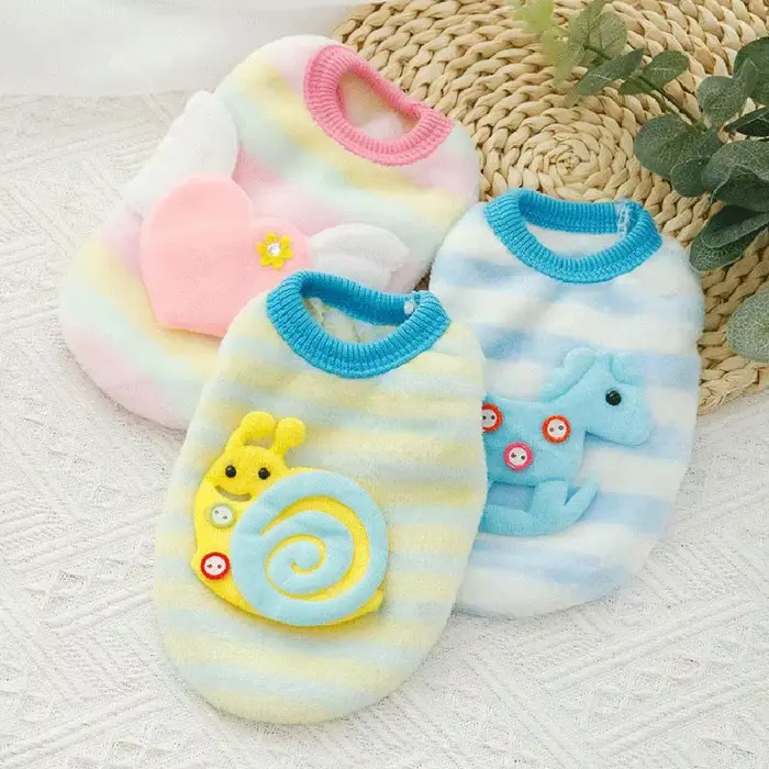 Mignon imprimé tasse de thé chien pull hiver chaud polaire vêtements pour animaux de compagnie pour 