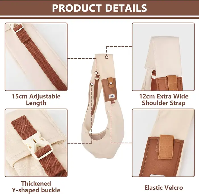 Wakytu Porte-chien pour petits chiens, porte-chien avant réversible avec sangle réglable, sac Papoos